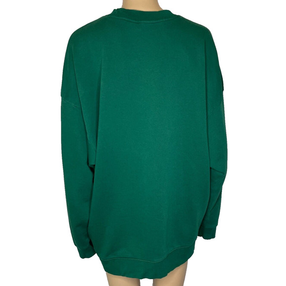 Women's XL Adidas Collegiate Crewneck Oversized Sweatshirt Embroidered Green - Picture 3 of 6
